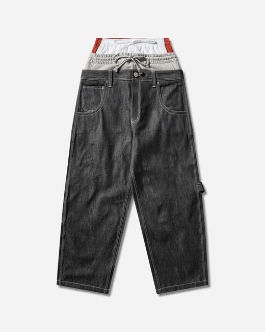 Protocol Index Gray 3 Layered Denim Pants for men