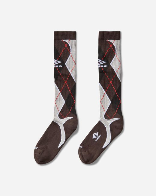 Umbro White Sport Argyle Socks Dark for men