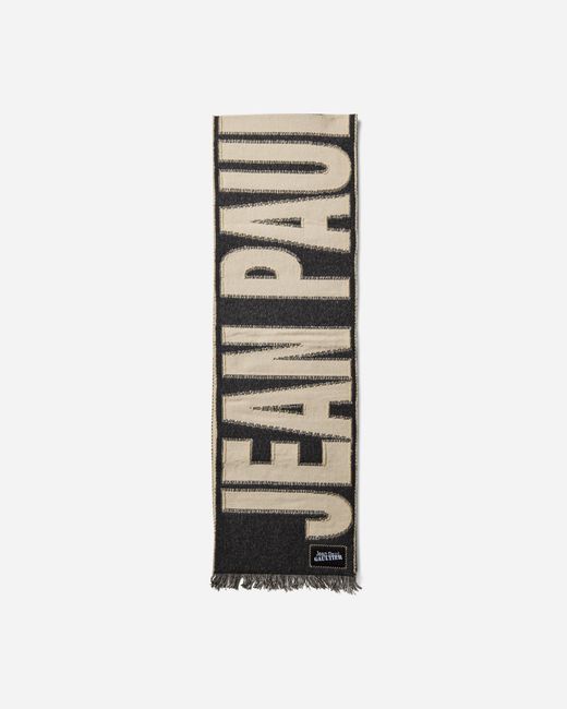 Jean Paul Gaultier Gray Oversized Logo Scarf