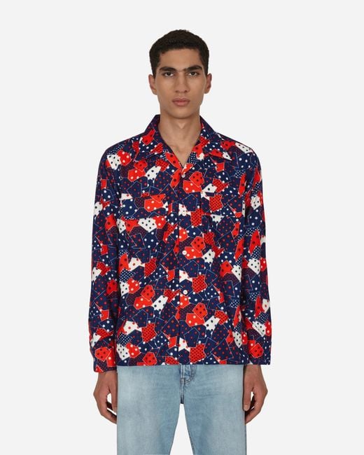 Needles Red Classic Printed Flannel Shirt for men