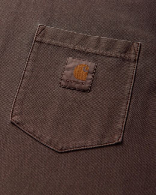 Carhartt Brown S Loose Pocket T-Shirt Tobacco (Garment Dyed) for men