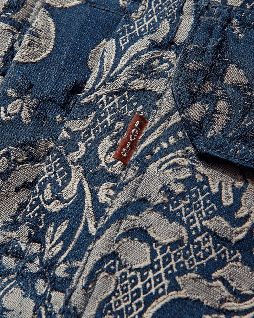 Junya Watanabe Blue Men S Levi's Jacquard Jacket Navy / Beige for men