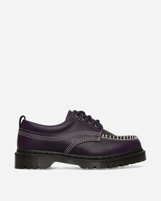 Dr. Martens Black Lowell Leather Moc Toe Shoes Midnight for men