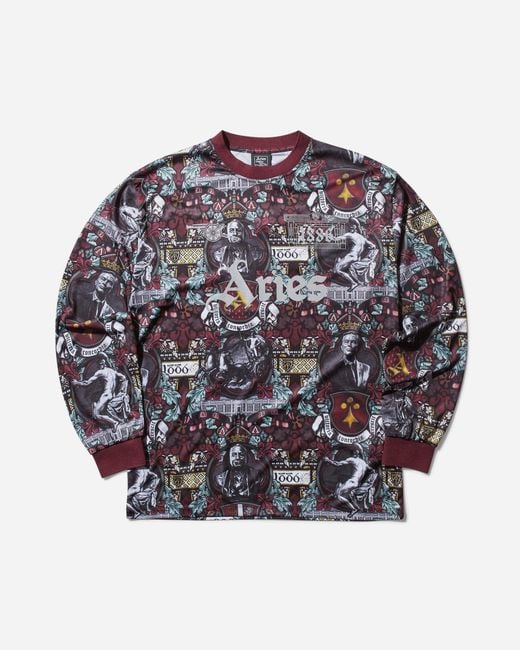 Aries Arsenal Stained Glass Poly Longsleeve T-Shirt in Grey for