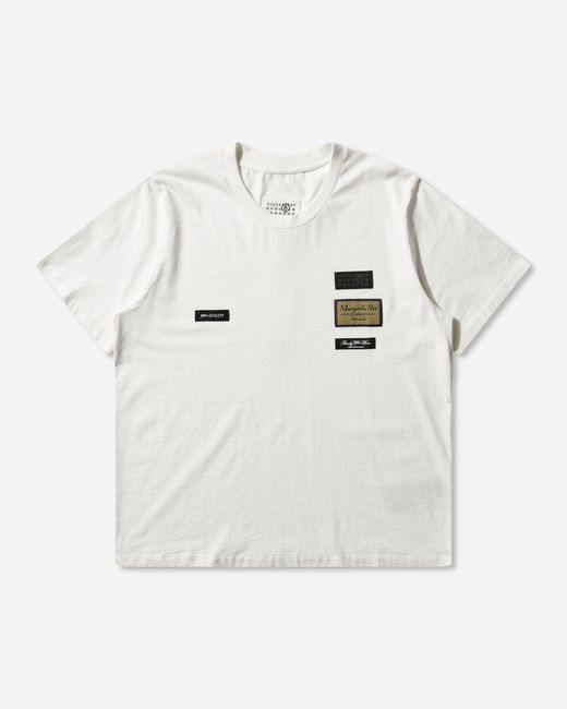MM6 by Maison Margiela White Men S Label Patch T-shirt for men