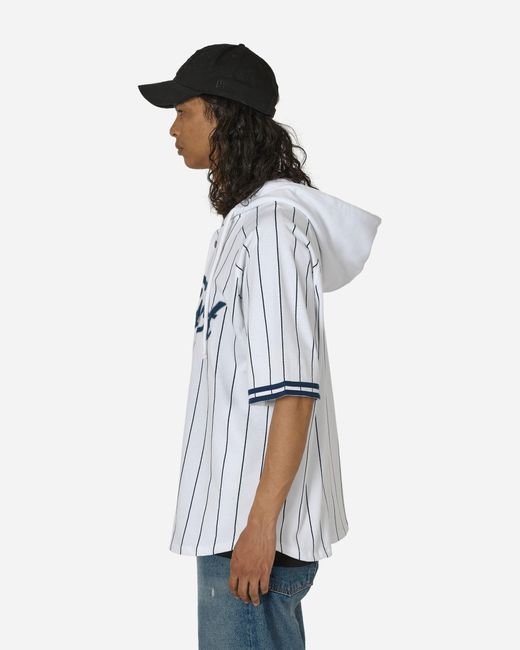 Fuct White Hooded Baseball Jersey for men