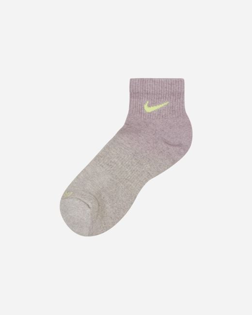 Nike White Everyday Plus Cushioned Ankle Socks Yellow / Purple / Cream for men