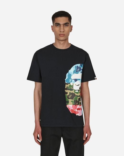 A Bathing Ape Abc Camo Crazy Side Big Ape Head T-shirt in Black