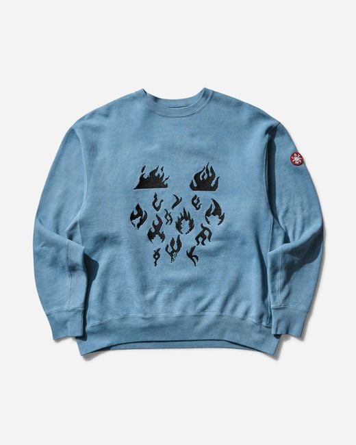 Cav Empt Blue Men S Overdye Flare Crewneck Sweatshirt for men