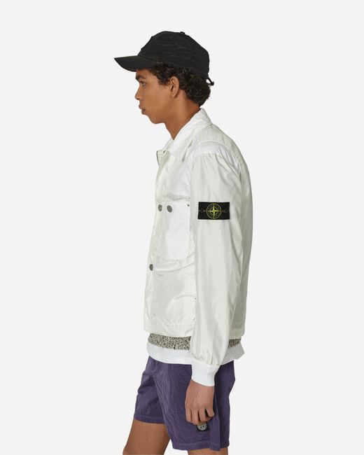 Stone island white jacket mens on sale