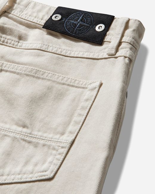 Stone Island White Men S Light Bull Denim-tc Loose Fit Jeans Ivory for men