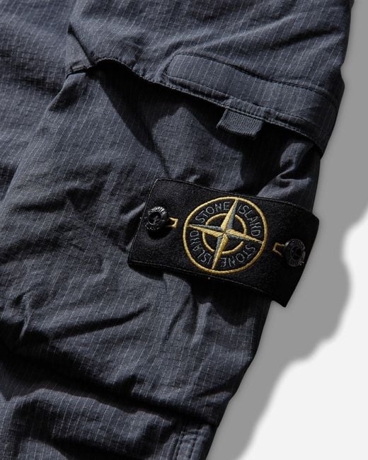 Stone Island Gray S Faded Camo Ripstop-Tc Loose Cargo Pants for men