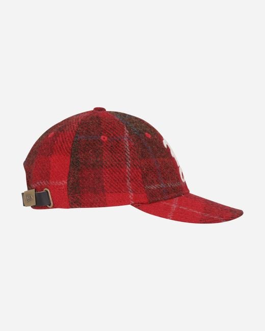 KTZ Red Harris Tweed Fitted Baseball Cap for men