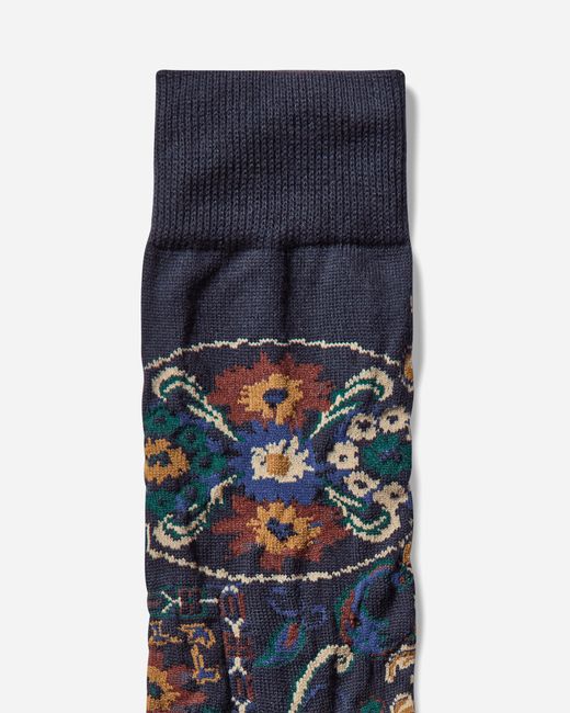 Sacai Blue Floral Socks Navy for men