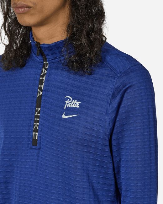 Nike Blue Patta Running Team Half-zip Longsleeve Deep Royal for men