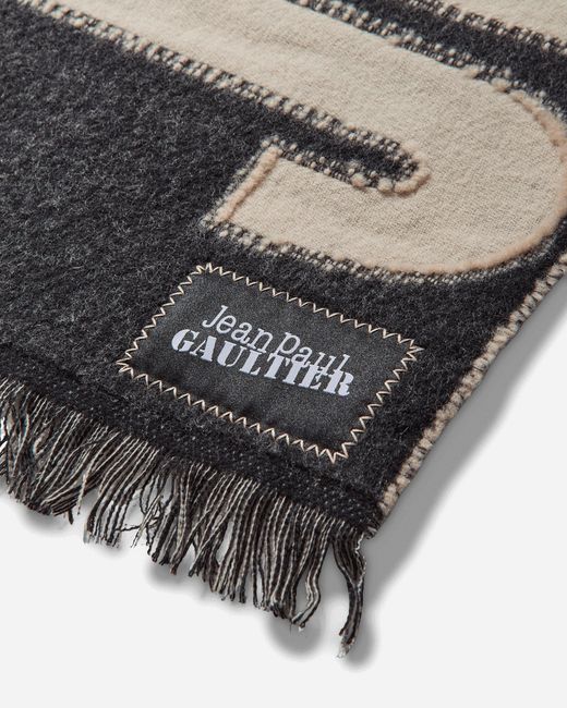 Jean Paul Gaultier Gray Oversized Logo Scarf