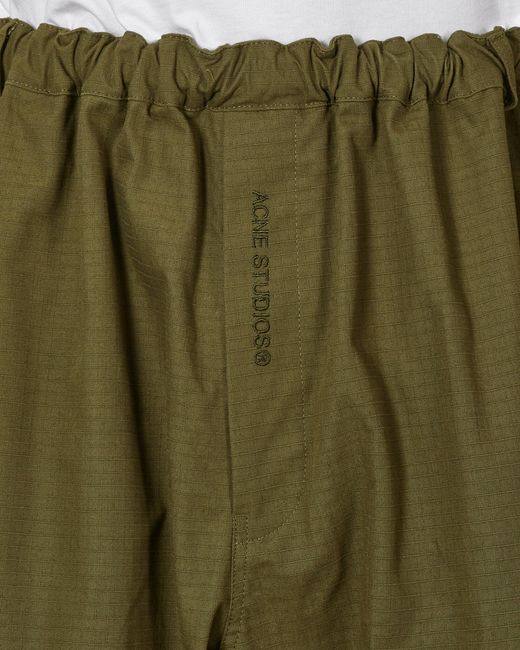 Acne Green Ripstop Shorts Olive for men