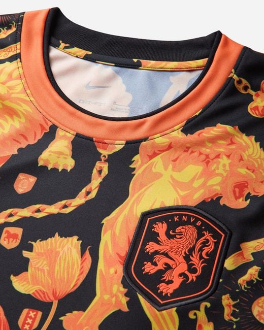 Nike Orange Netherlands X Patta Academy Pro Shortsleeve Soccer Top for men