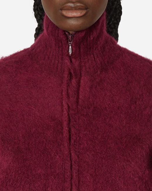 Needles Zipped Mohair Cardigan Bordeaux in Red for Men | Lyst