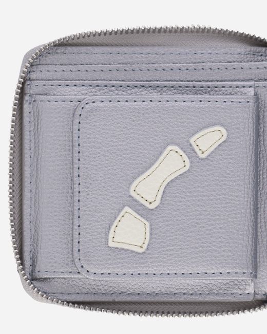 Kapital White Thumb Up Bone Band Zip Wallet Silver for men