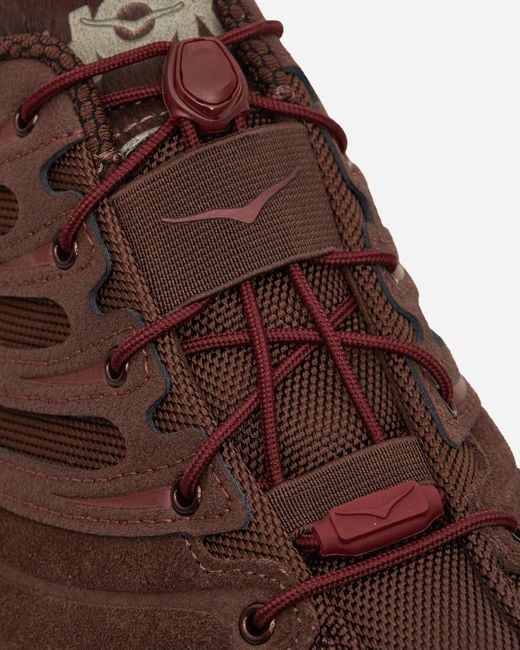 Hoka One One Brown Elite Terrain System Stinson Evo Og Sneakers Cold Brew / Varsity Burgundy for men