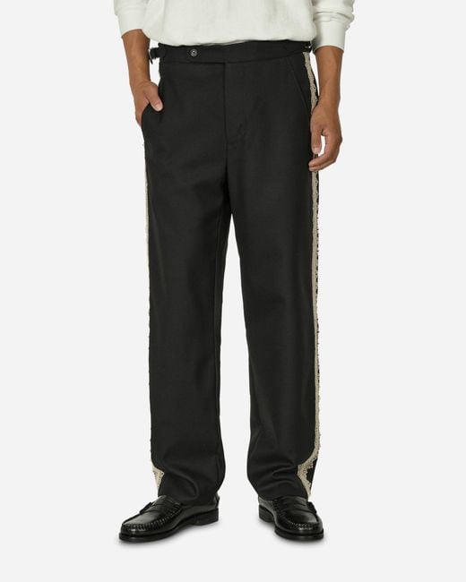 Bode Lacework Side Buckle Trousers in Black for Men | Lyst