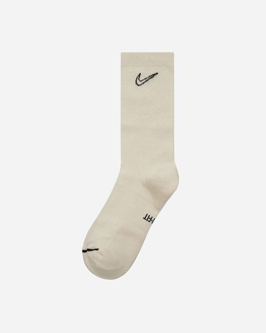 Nike White Everyday Plus Cushioned Crew Socks Grey / Cream for men