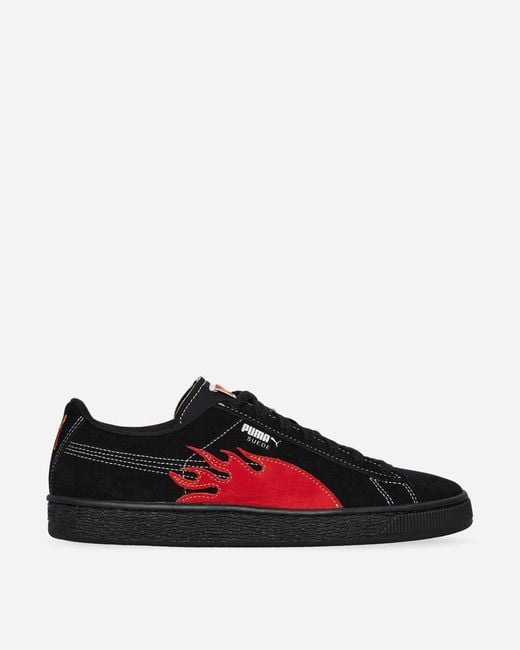 PUMA Black Butter Goods Suede Classic Sneakers / Red for men