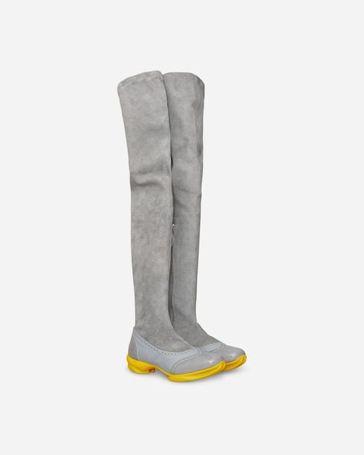 Kiko Kostadinov White Sonia High Boots Fog Oyster