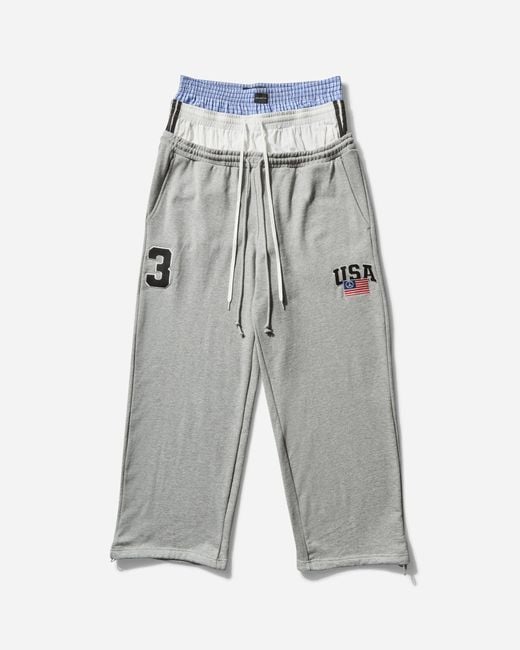 PROJECT G/R Gray Men S 3 Layered Sweatpants for men