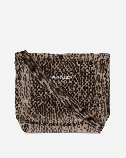 Wacko Maria Brown Speak Easy Leopard Shoulder Bag Beige for men