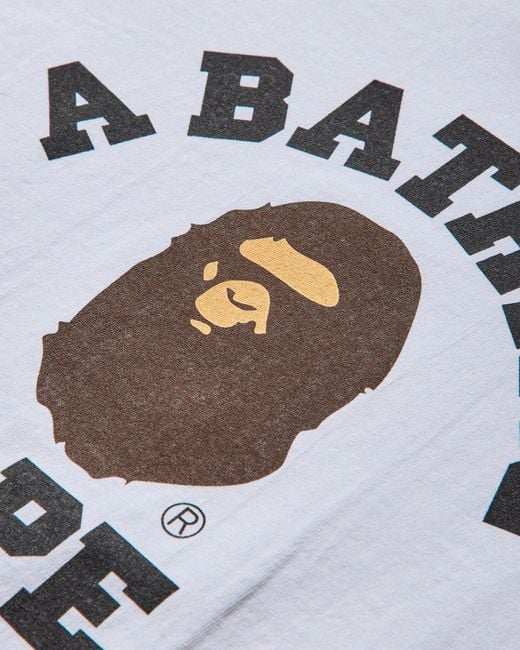 A Bathing Ape Blue Men S College T-shirt for men