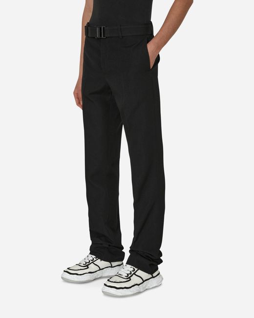 Off-White c/o Virgil Abloh Black Buckle Dry Wool Slim Pants for men