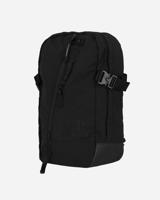 C P Company Black Plain Paper Touch Duffel Bag for men