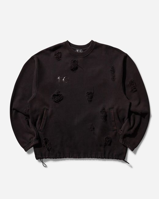 THUG CLUB S War Victim Crewneck Sweatshirt in Black for Men THUG CLUB S War Victim Crewneck Sweatshirt in Black for Men