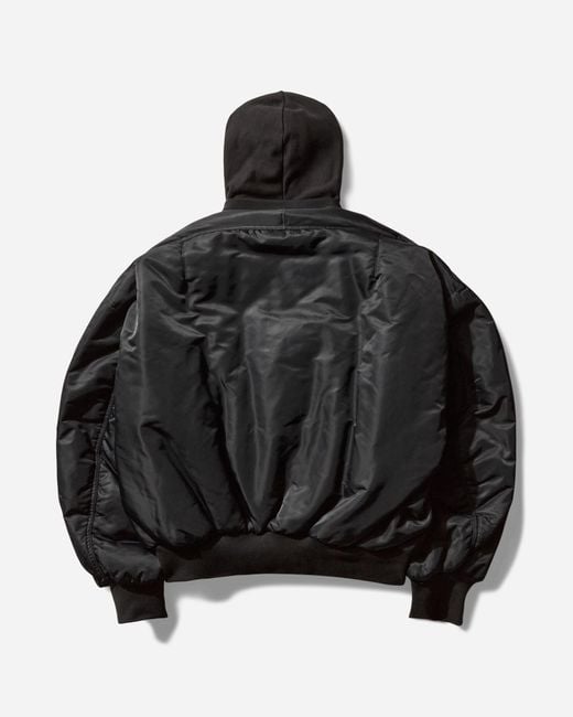 PROJECT G/R Men S Reversible Hooded Ma-1 Jacket / Red in Black for