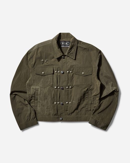 THUG CLUB Green S Bio Recycle Jacket Khaki for men