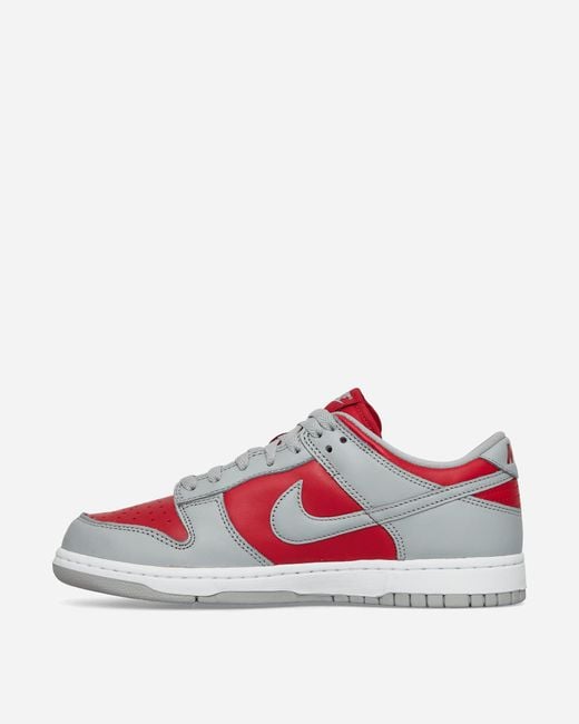Nike White Dunk Low Retro Sneakers Varsity Red / Silver for men