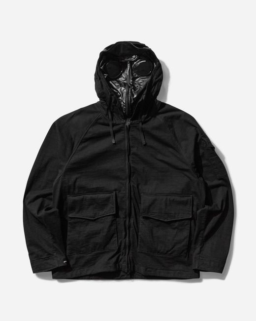 C P Company Black Men S Knitted Nylon Jersey Explorer Jacket for men