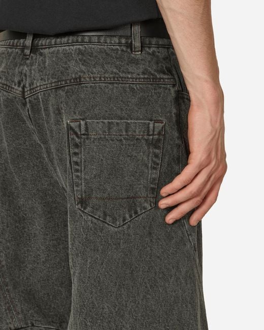 LUEDER Green David Engineered Flare Jeans Charcoal for men