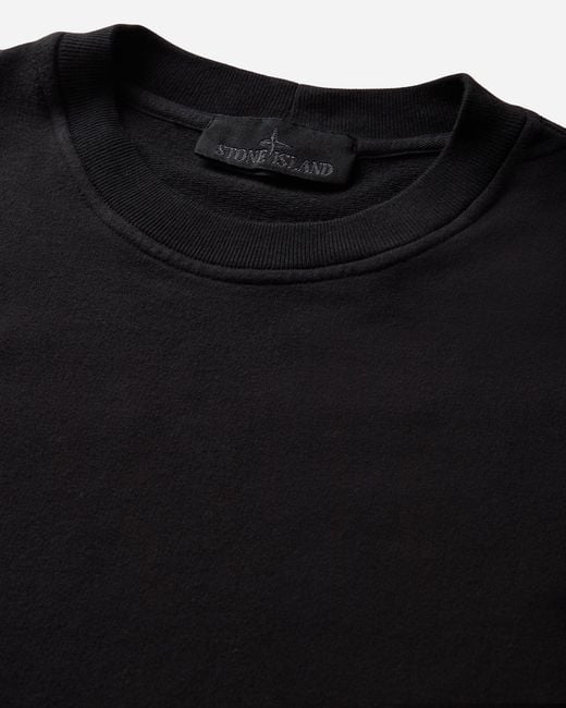 Stone Island Black Men S Ghost Stretch Cotton Fleece Crewneck Sweatshirt for men