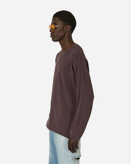Our Legacy Brown Popover Roundneck Sweater Mystic Plum for men