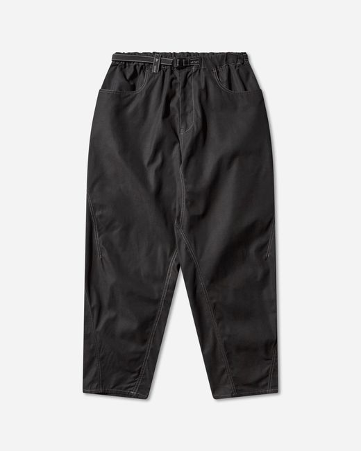 And Wander Black Men S High Count Cloth Wide Pants for men