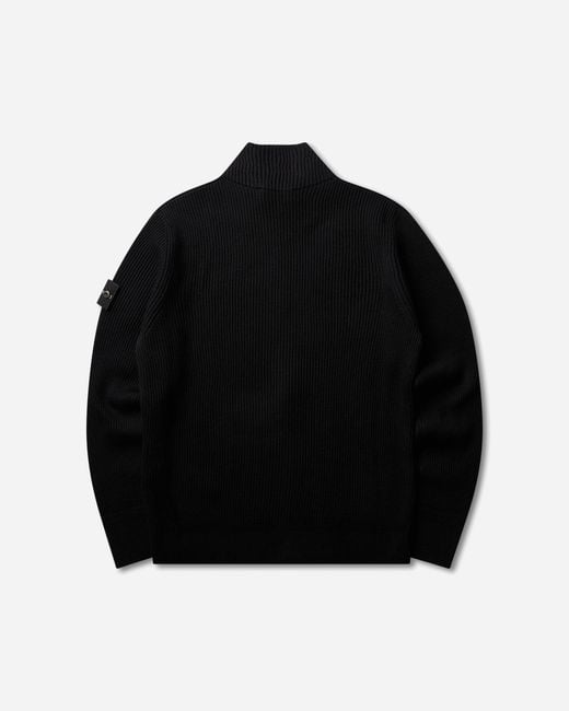 Stone Island Black S Full Rib Rws Wool Zip Sweater for men