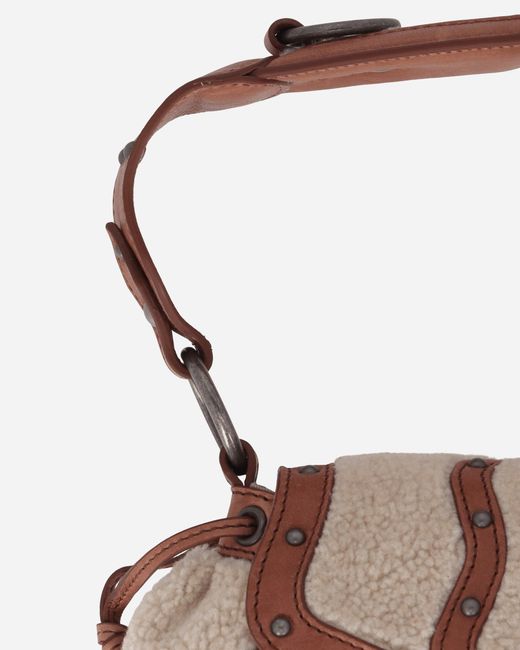 Guess White Mini Claudia Fur Bag Off