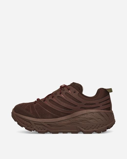 Hoka One One Brown Elite Terrain System Stinson Evo Og Sneakers Cold Brew / Varsity Burgundy for men