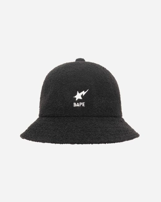 A Bathing Ape Black Bape Sta Pile Bucket Hat for men