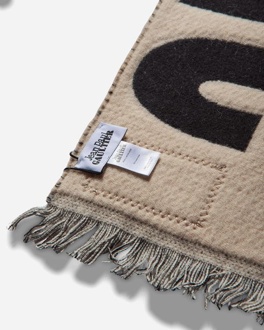 Jean Paul Gaultier Gray Oversized Logo Scarf