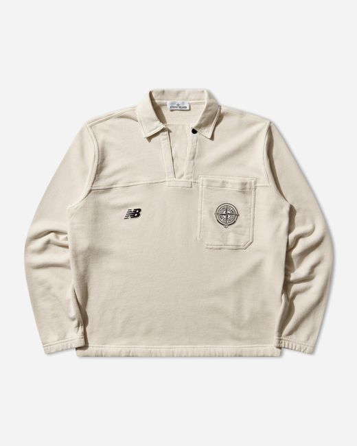 Stone Island Natural Men S New Balance Polo Shirt Ivory for men