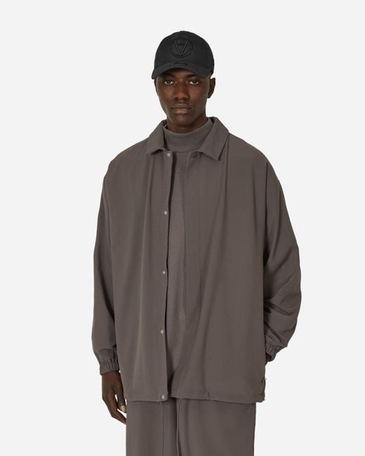 Adidas Brown Basketball Coach Jacket Charcoal for men